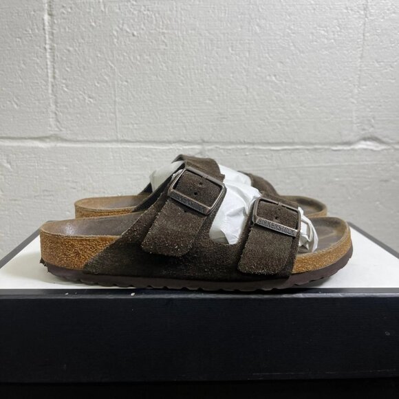 Birkenstock Arizona Brown Suede Slide Sandals Slip On Women's 38 EU/7 US - Picture 3 of 11